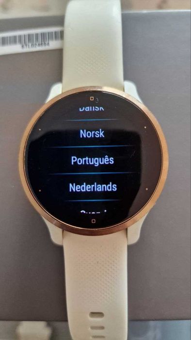 Garmin Venu 2S - tons rosa e dourado