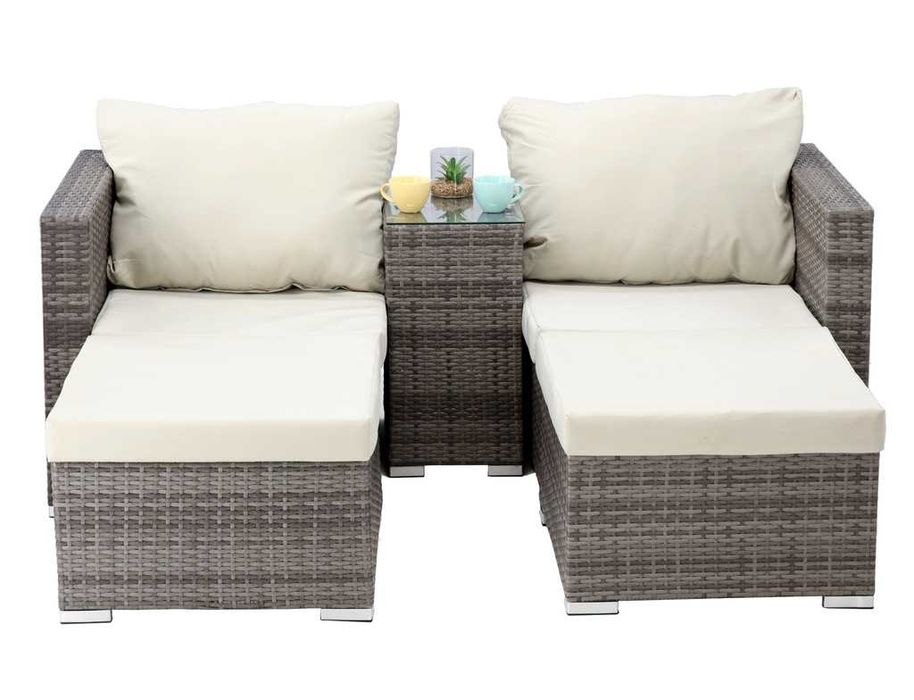 Meble ogrodowe duży zestaw sofa stolik fotele leżak NOWE