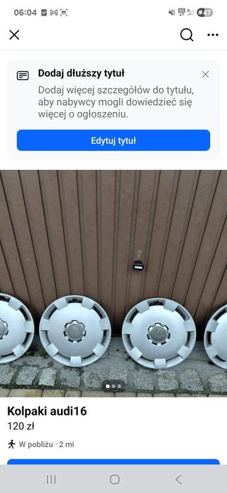 Kolpaki audi 16 calowe