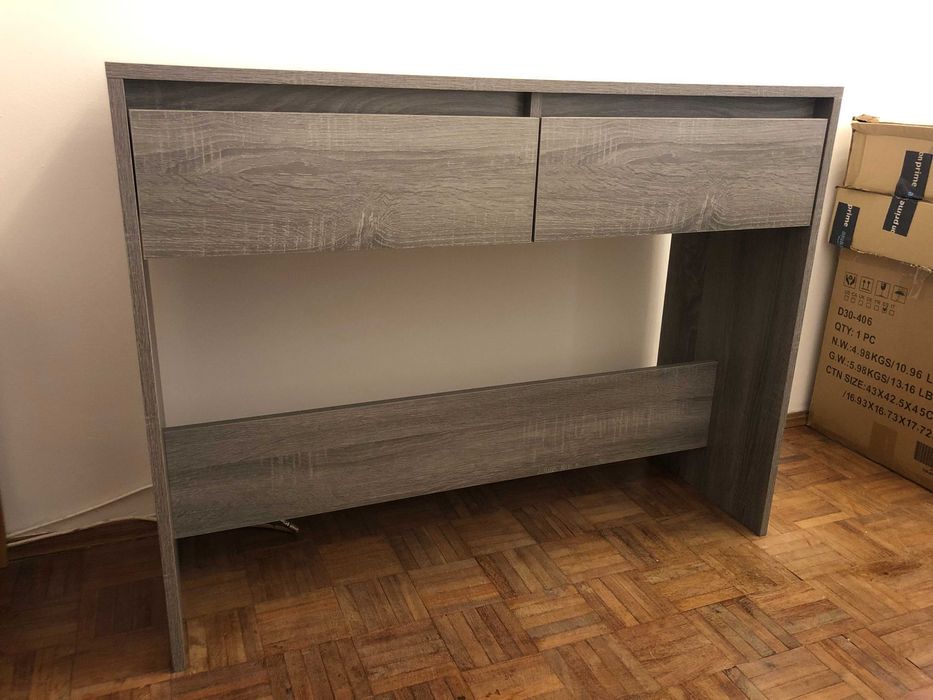 Mesa consola de entrada em madeira carvalho cinzenta