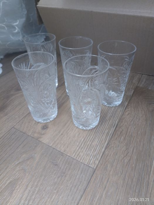 Набір із 5-ти кришталевих стаканів.