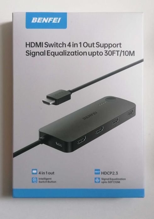 HDMI Switch Benfei 4x1 4K 60Hz HDCP 2.3 USB-C