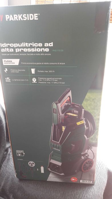 Lavadora de alta pressão PARKSIDE 2400w 170 Bar nova. Acessórios inclu