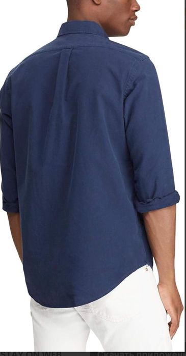 Хлопковая рубашка Polo Ralph Lauren мужская цвет синий regular