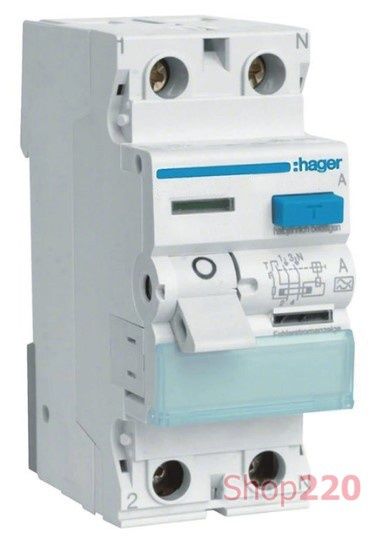 Hager ПЗВ CDA240D 40A 2P 30mA, тип A