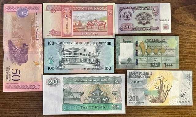 LOTE DE 20 NOTAS NOVAS DE TODO O MUNDO - TODAS UNC