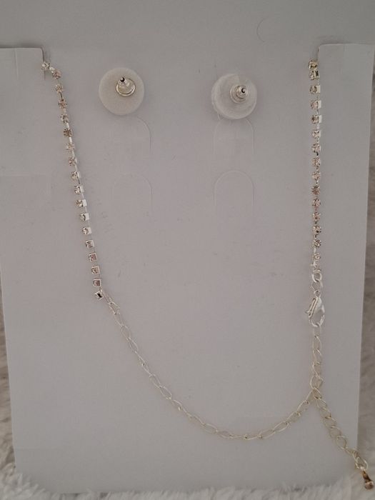 Conjunto colar / fio e brincos coração
