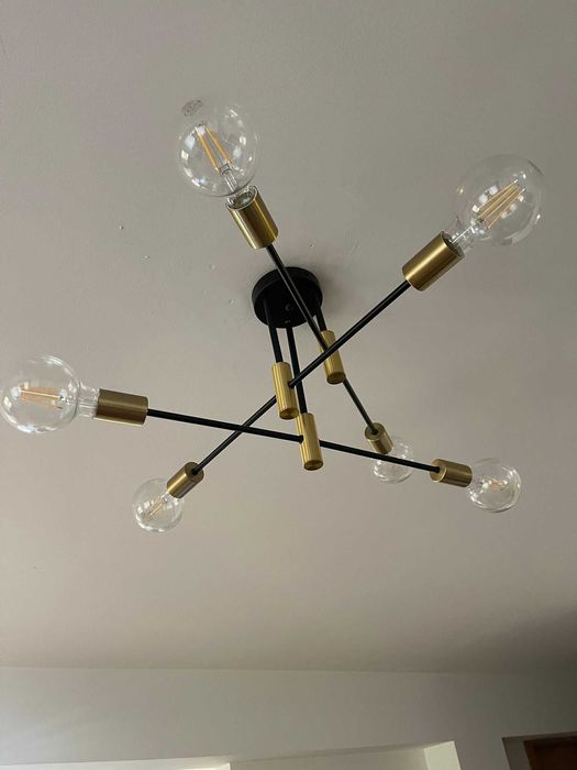 Candeeiro de teto industrial, 6 luzes