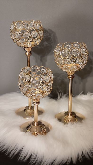 Nowe Zestaw kryształowych świeczników