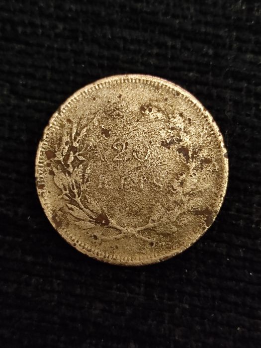 Moeda antiga de XX Reis de 1892