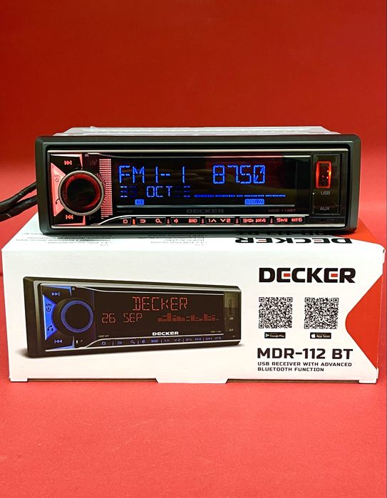 Магнітола у автомобіль 1DIN Decker MDR-112 | Потужний звук + Bluetooth