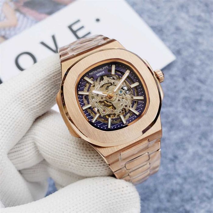 Годинник автоматичний Patek Philippe Nautilus skeleton rose gold