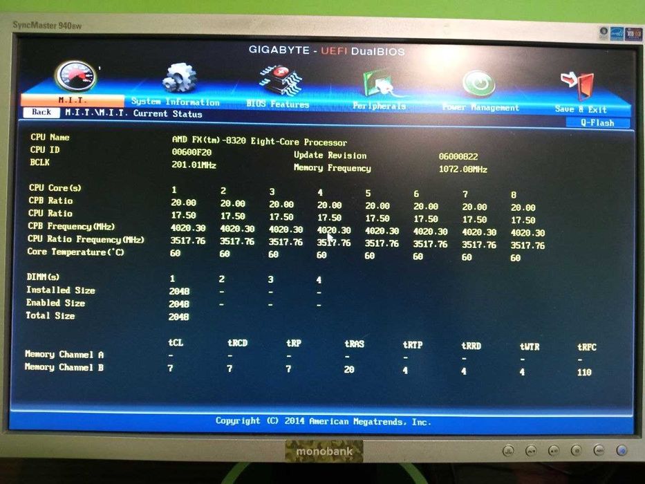 Комплект для ПК: 8 ядер FX-8320 + GA-970A-DS3P + Be Quiet 430W