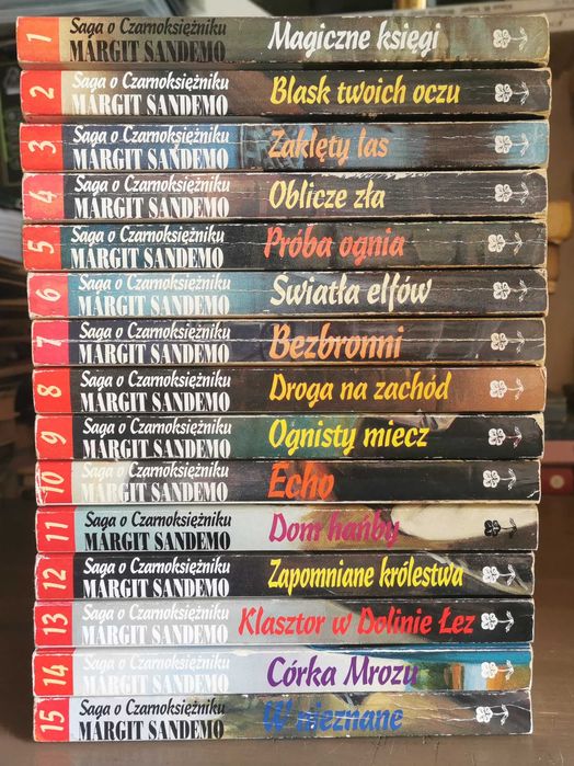 Margit Sandemo Saga o Czarnoksiężniku tom 1-15 komplet
