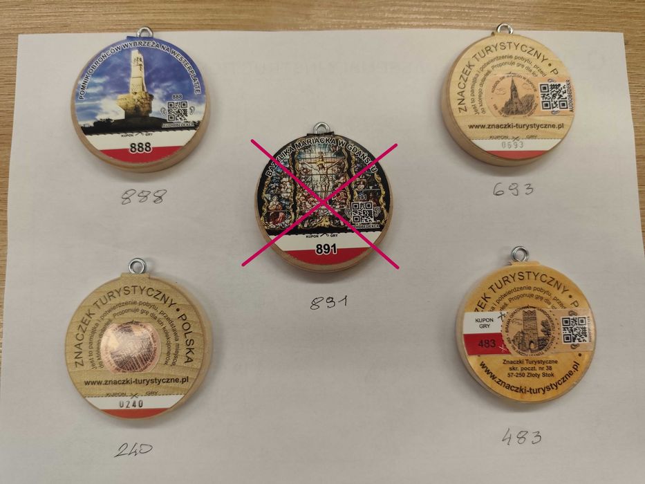 ZNACZKI TURYSTYCZNE kolekcja zbiory zestaw 9 szt