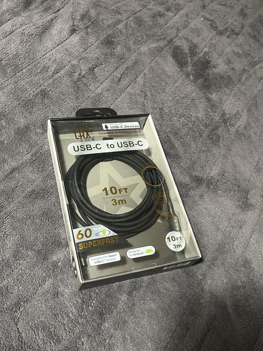 Kabel USB C-USB C 3m bardzo szybki 60w nowy