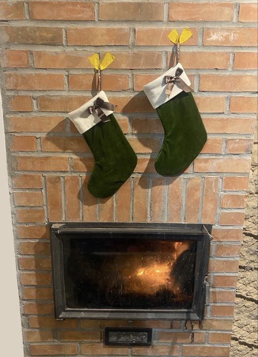 Świateczne skarpety na kominek - rękodzieło