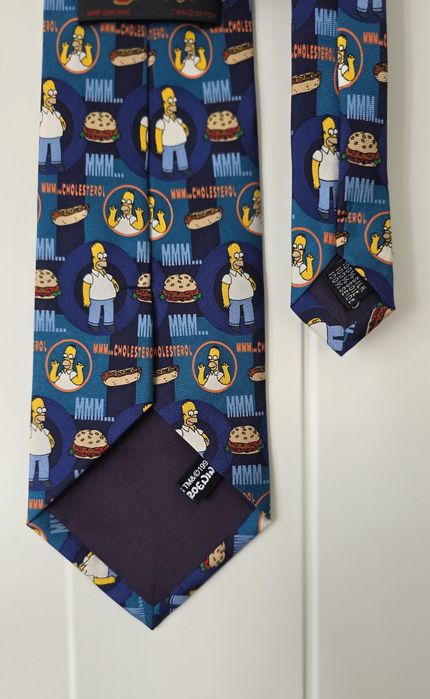 New silk tie vintage retro The Simpsons Cartoon funny krawat jedwab