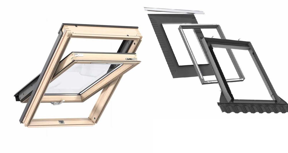 Okno dachowe VELUX GLL 1061B 78x140+kołnierz EDW 2000 "ciepły montaż"