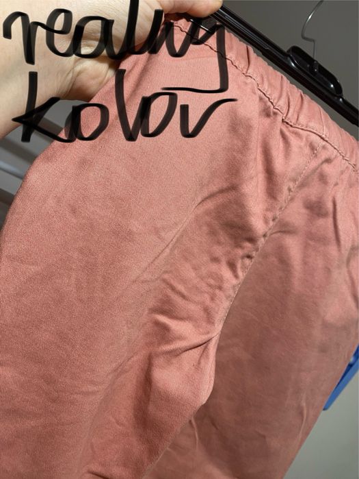 Jeansowe bojówki pudrowo różowe