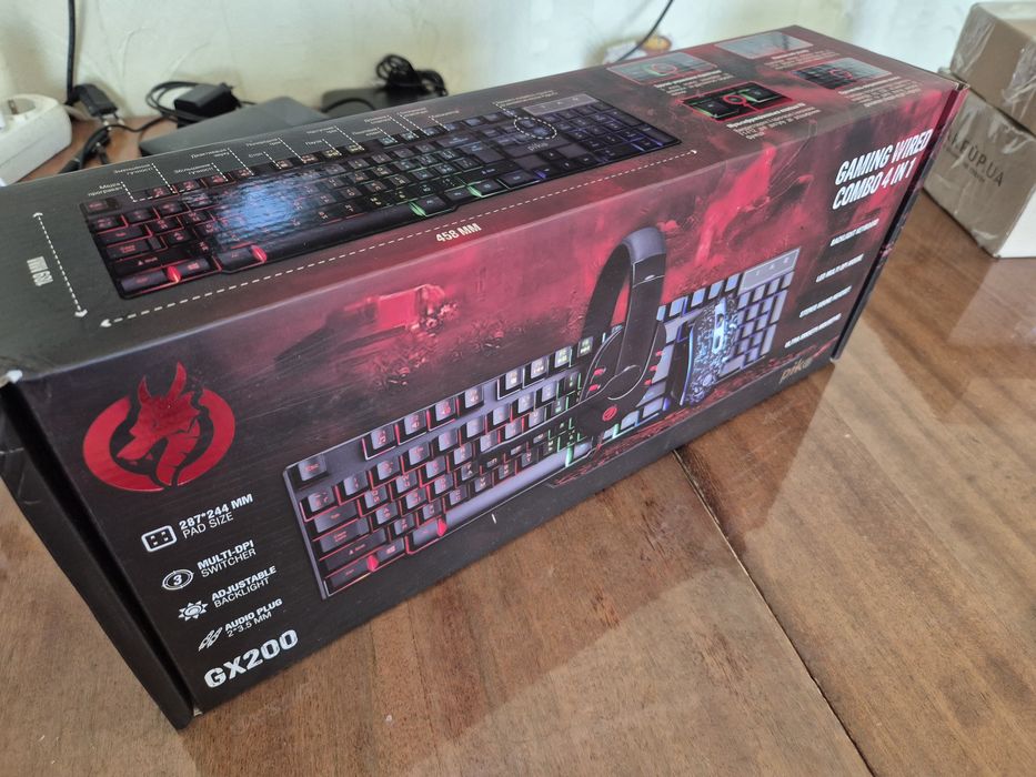 Ігрова клавіатура, мишка, коврик, навушники (набір) Gaming Wired Combo Piko GX200