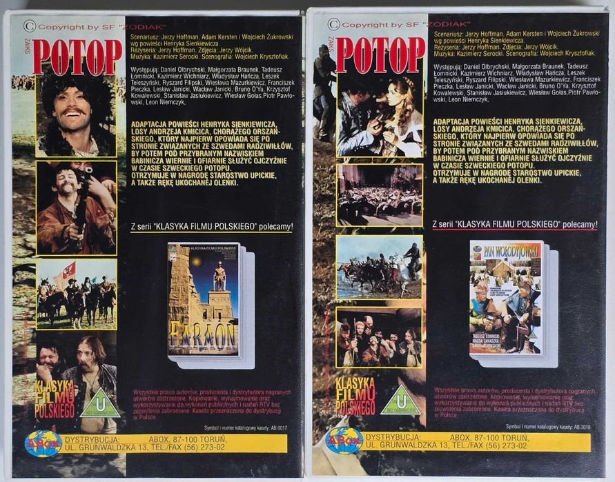 Kaseta  wideo VHS z Filmem Potop cz. I i II