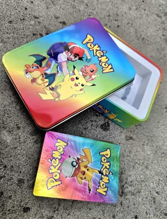 Super karty Pokemon tęczowe metalowe etui nowe HIT