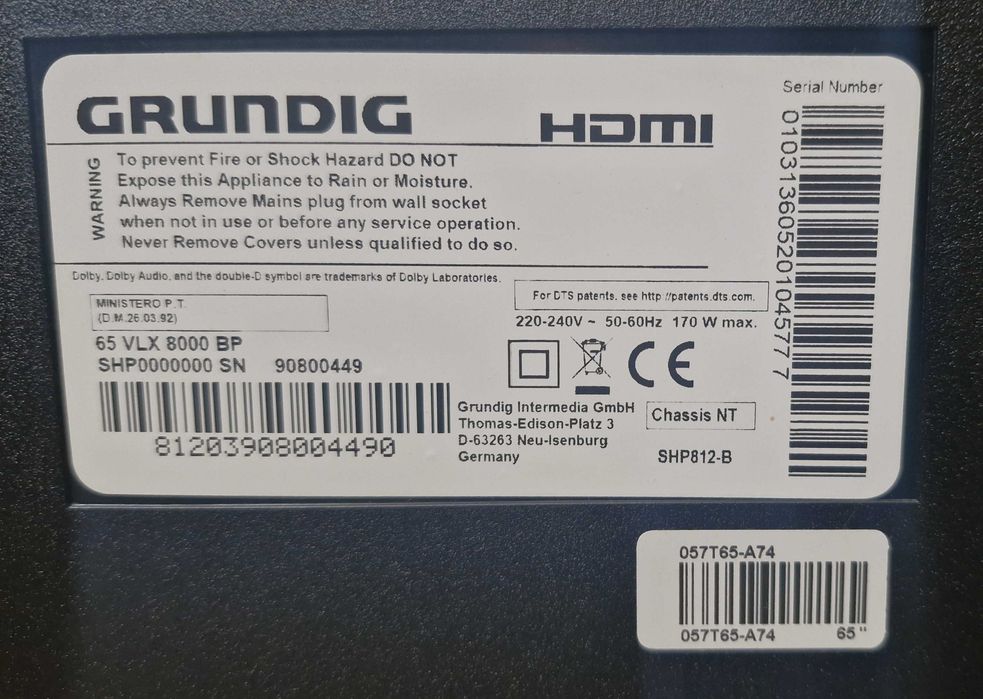 телевізор "65" Grundig 65 VLX 8000 BP |4K UHD|HDR10|Wi-Fi|SmartTV |T2