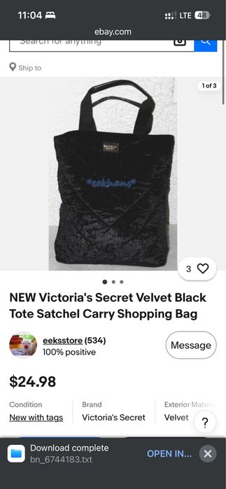 Сумка Victoria’s Secret Вікторія Сікрет велюрова