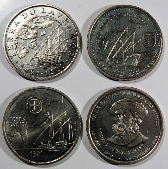 Republica Portuguesa - 11ª Série Descobrimentos - 4 moedas Soberbas.