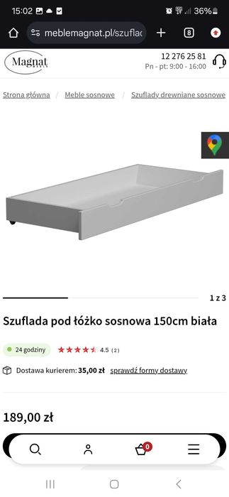 Białe Łóżko  105x200cm