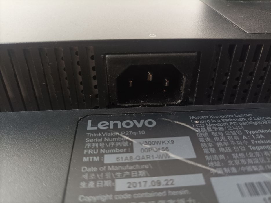 Profesjonalny Monitor Lenovo 27" ThinkVision P27q-10/QHD 1440P/IPS