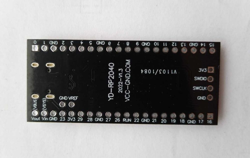 Контроллер Raspberry Pi Pico RP2040 память 16MBit flash USB Type-C