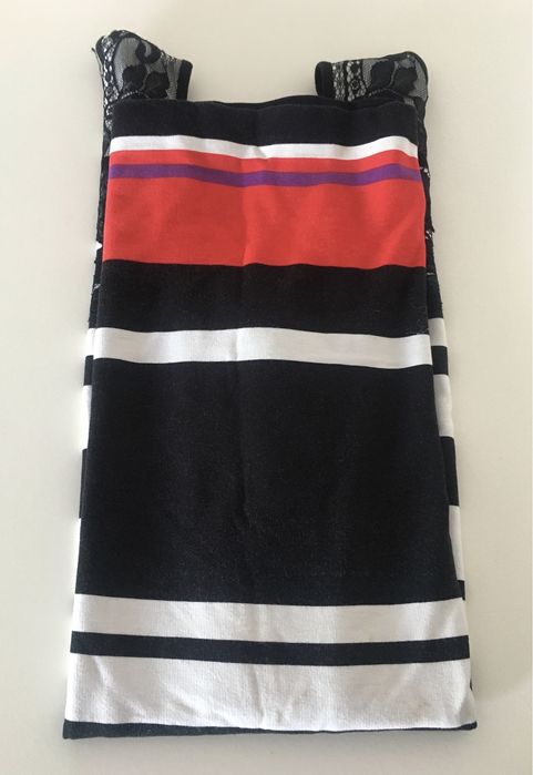 Vestido de riscas em algodao Promod