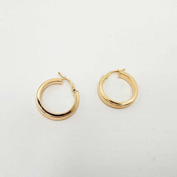 Złote kolczyki 585 diamentowane kółka 2,07g 19,3mm