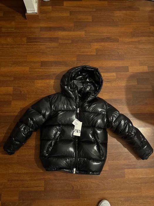 Casaco Puffer Zara 100% Feather Down Preto
