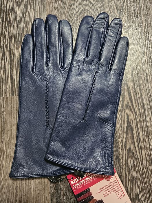 Granatowe rękawiczki damski