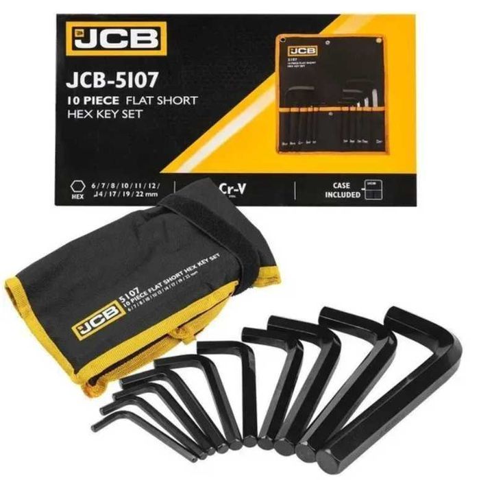 Haбіp Г-подіб. ключів HEX 10 пр. (6-22 мм) в чохлі JCB Tools JCB-5107