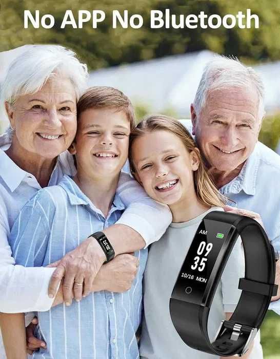 GRV Fitness Tracker bez Bluetooth, krokomierz, nowy, czarny miniband