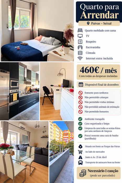 Arrendamento de quarto Paivas