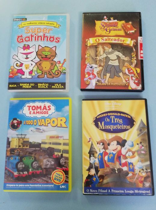 Lote de 4 filmes infantis em DVD