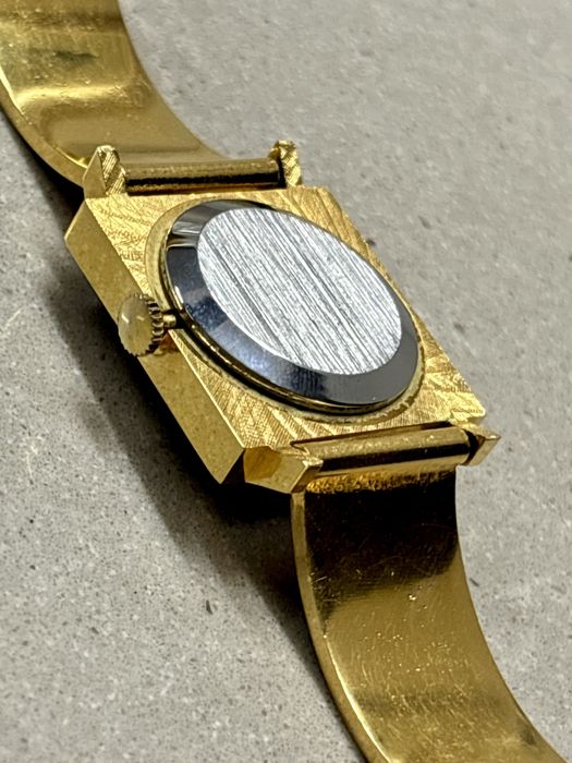 Piere Andre Paris Geometric Art Deco Damski złoty zegarek biżuteryjny