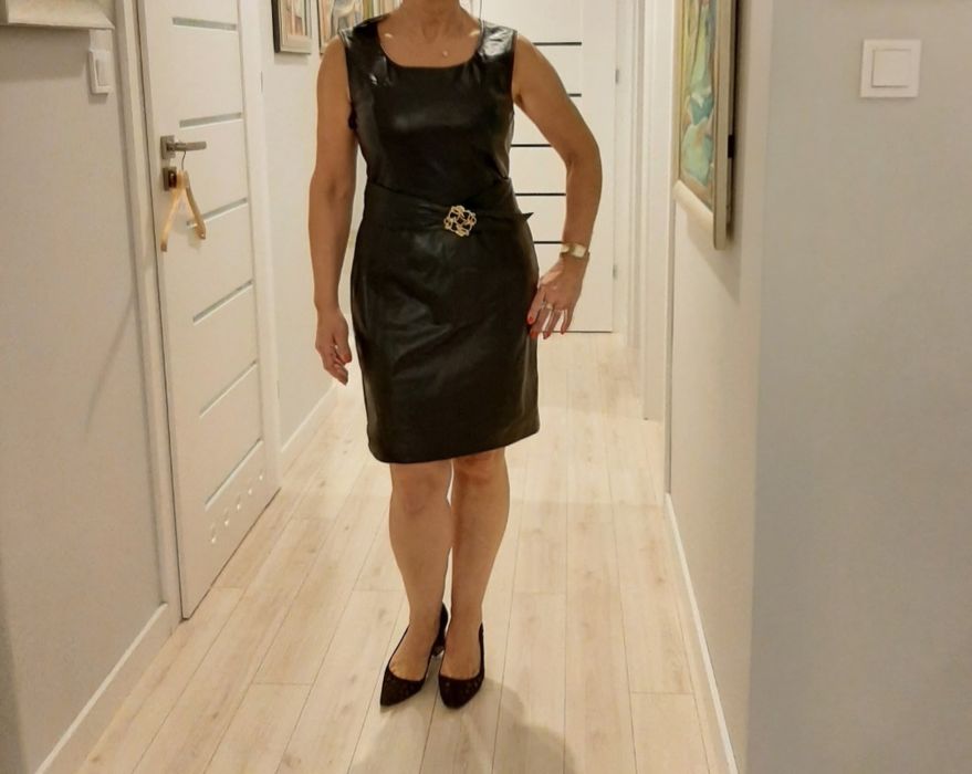 Sukienka skórzana czarna M Ochnik