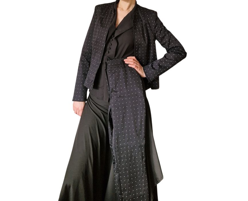 Dwuczęściowy Kostium garnitur Alba Moda w romby kropki