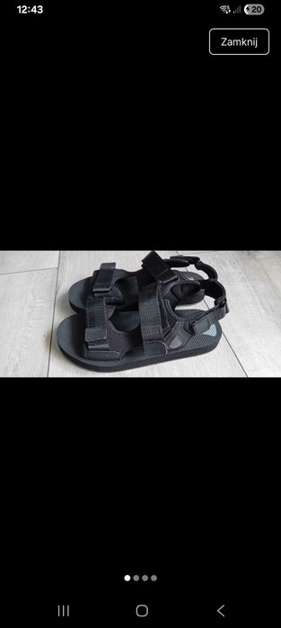 Sandały czarne Zara 38/39, 25,5cm. Nowe.