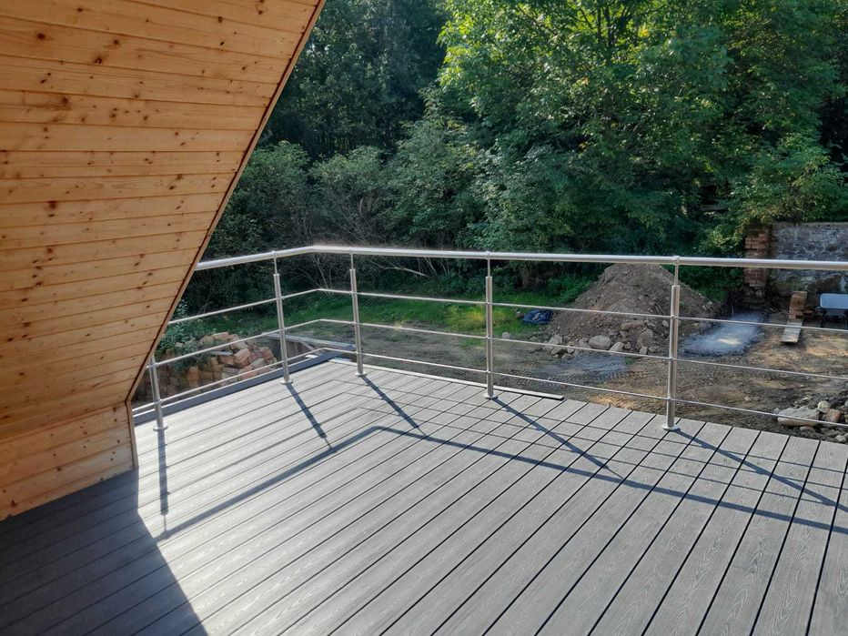 BALUSTRADA SCHODOWA Poręcz z rurki fi 32 + uchwyty Solidne/ Nowe