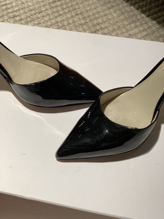 Czarne szpilki Aldo 40 lakierowane obcasy.