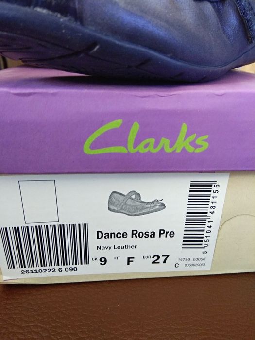 РАСПРОДАЖА. Балетки Туфли для девочки Clarks кожа р. 27, 16 см