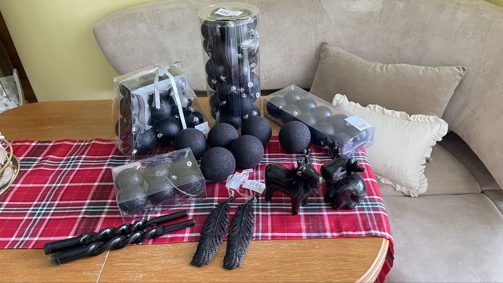 Набір чорних новорічних іграшок Польша