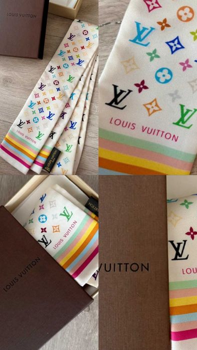 Louis Vuitton x Takashi Murakami  jedwabna chusta Monogram Multicolor